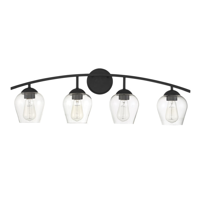 Storrs 4-Light Dimmable Vanity Light in Matte Black, Matte Black