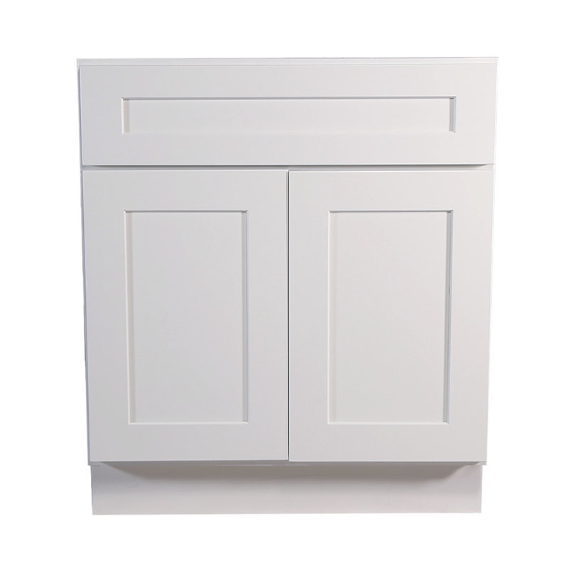 Design House Brookings Unassembled Shaker Sink Base Kitchen Cabinet, White, 30" W