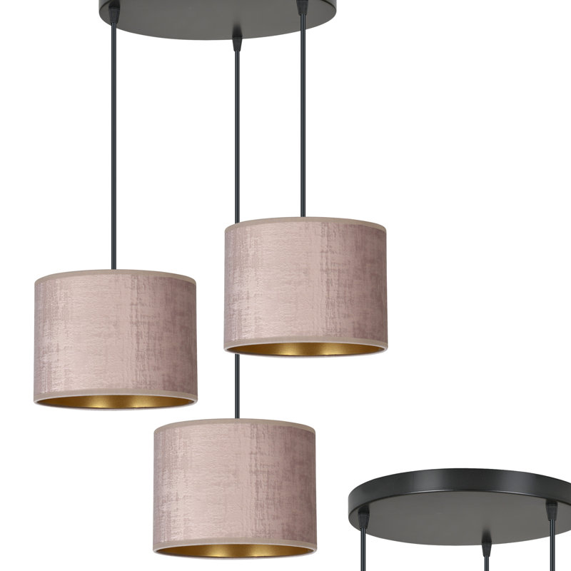 Eamie 3 - Light Black Cluster Pendant, Pink