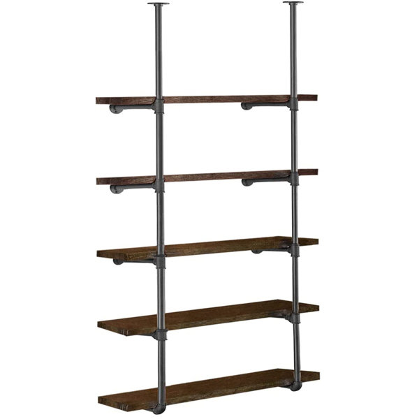 Friedeborn Black Metal D.I.Y Iron Pipe & Flanges Style 3-Tiered Shelf (Wood  Planks Not Included)