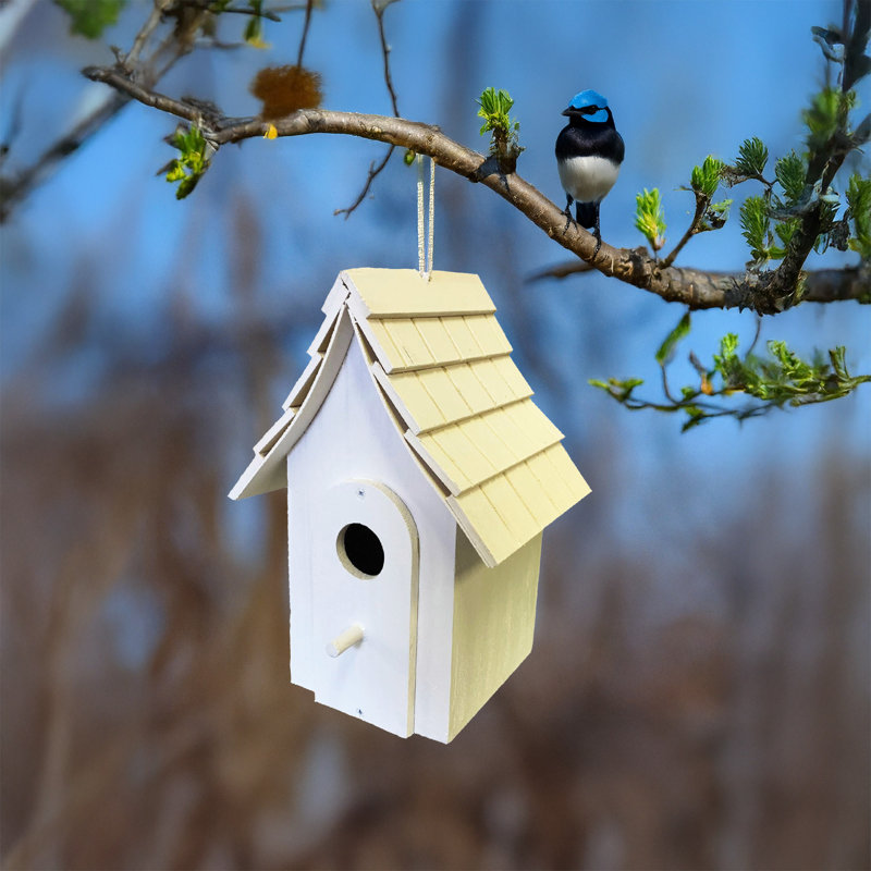 Maison d'oiseaux 9 po blanc mat, Blanc