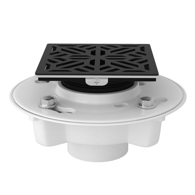PVC Tile-In Shower Drain, Matte Black
