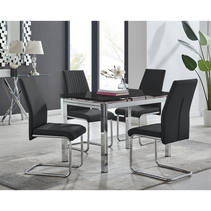 Eubanks Extendable Dining Set, Black