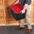 Sterilite 12 Gallon/45 Liter Hinged Lid Industrial Tote, Red Lid