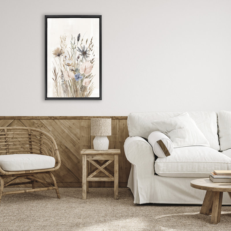 Cadre flottant Wild Grasses Cottage, design par 1x, H 25 po x l 17 po, Cadre flottant noir de jais