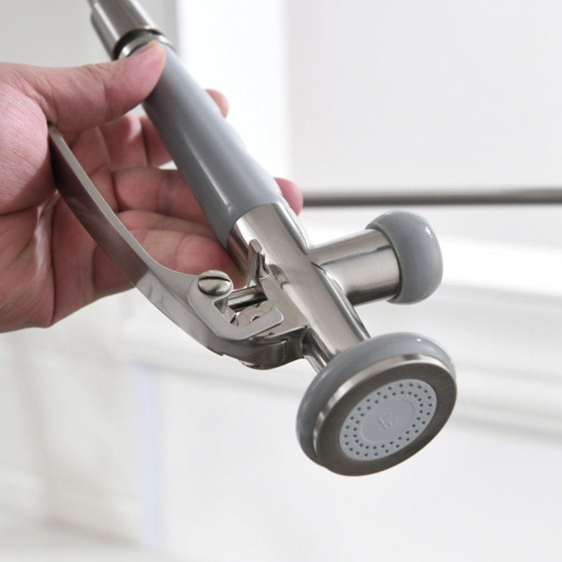 Commercial Kitchen Faucet Pull Down Sprayer Brushed Nickel,Single Handle Kitchen Sink Faucet