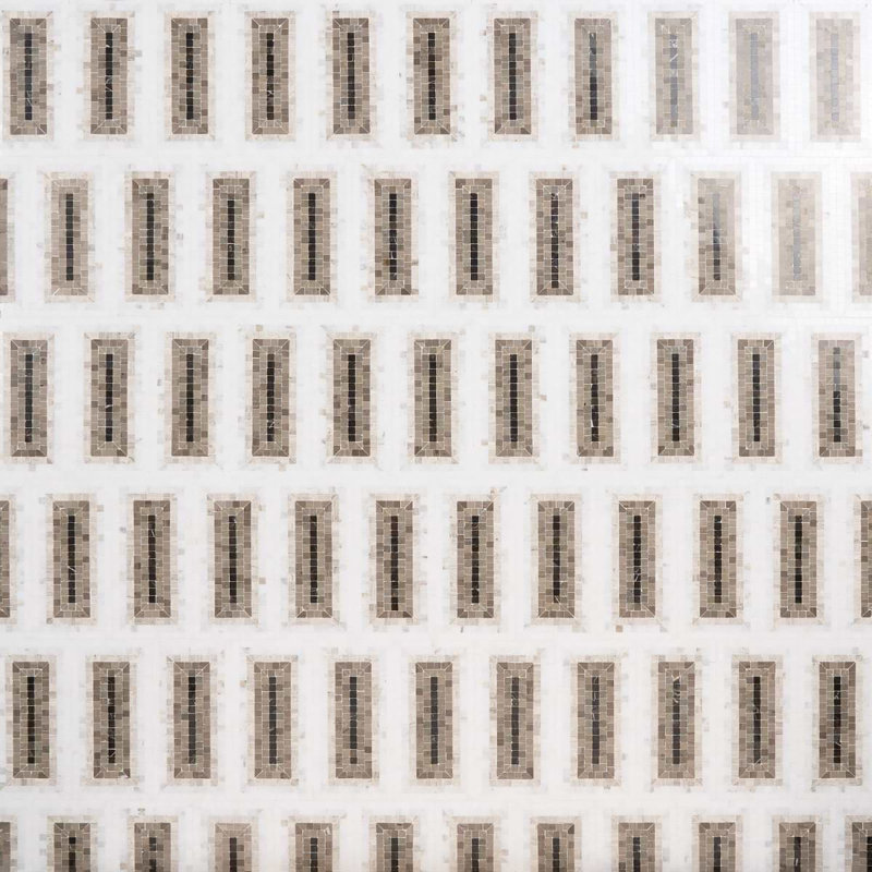 Ako 4x9 Rectangle Marble Micro Mosaic Tile, Saint Laurent Brown
