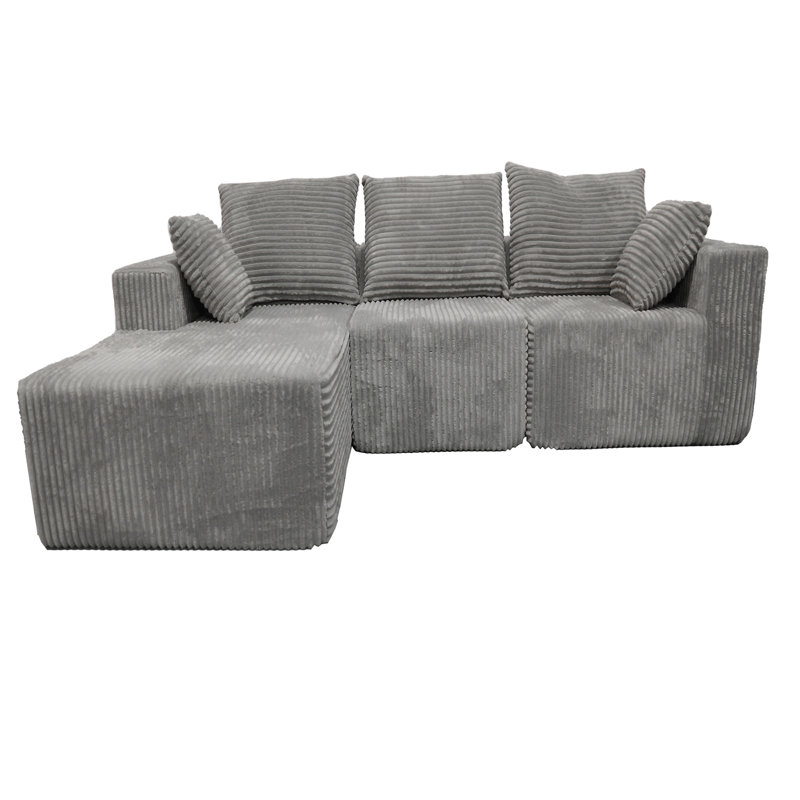 Corner Combination Sofa, Gray Fabric