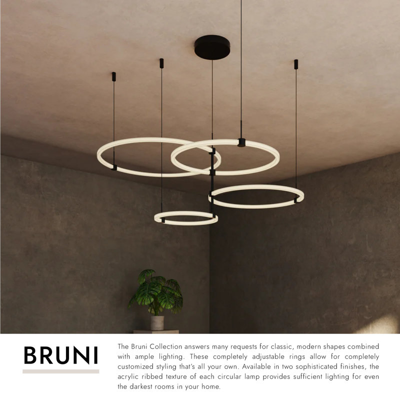 Bruni 4 - Light LED Chandelier, Black
