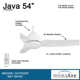 54" Java 3-Blade Propeller Ceiling Fan with Remote Control