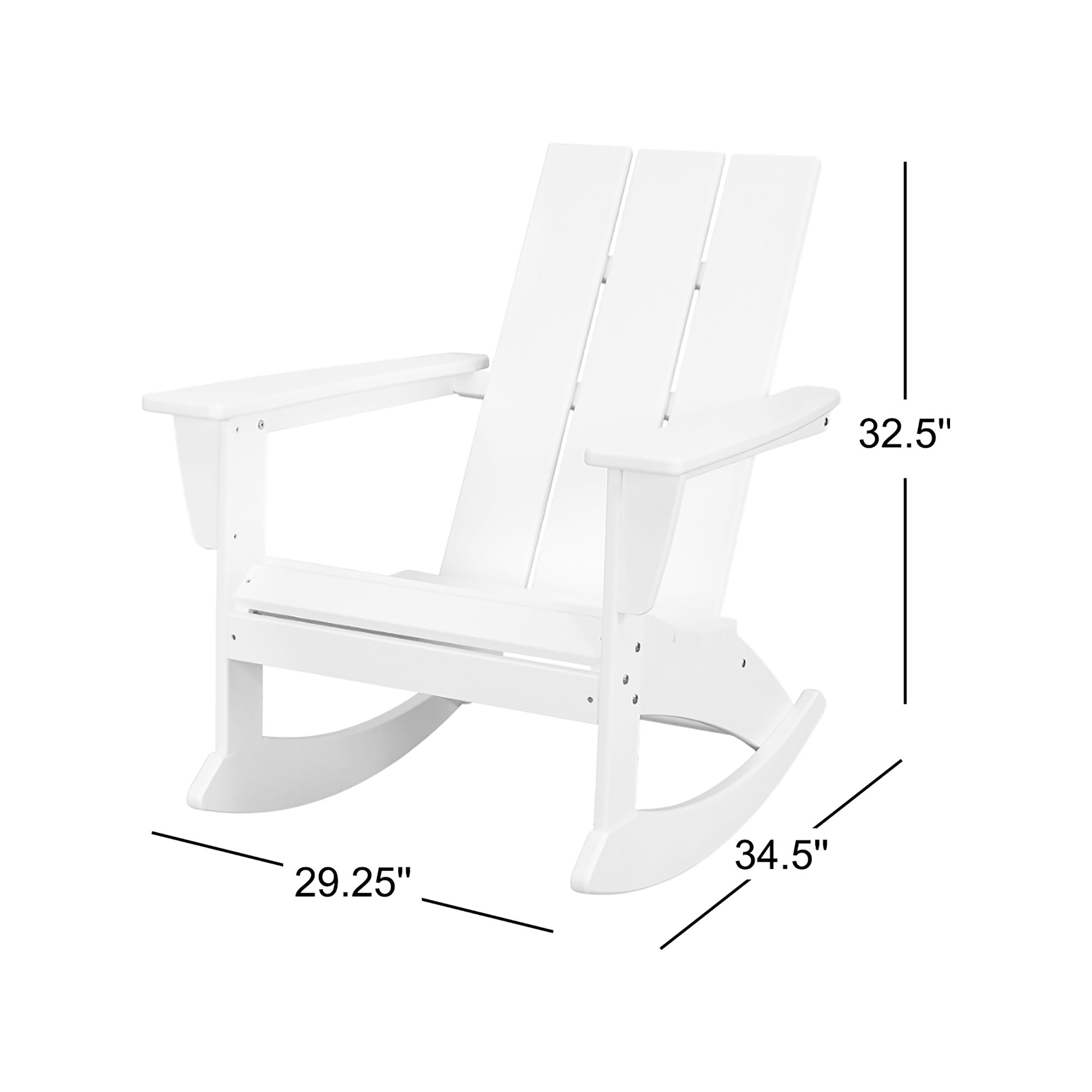 POLYWOOD Modern Adirondack Rocking Chair, Green
