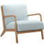 Chaise longue bleue rembourrée avec pieds en bois, structure solide pour la longévité-275799759