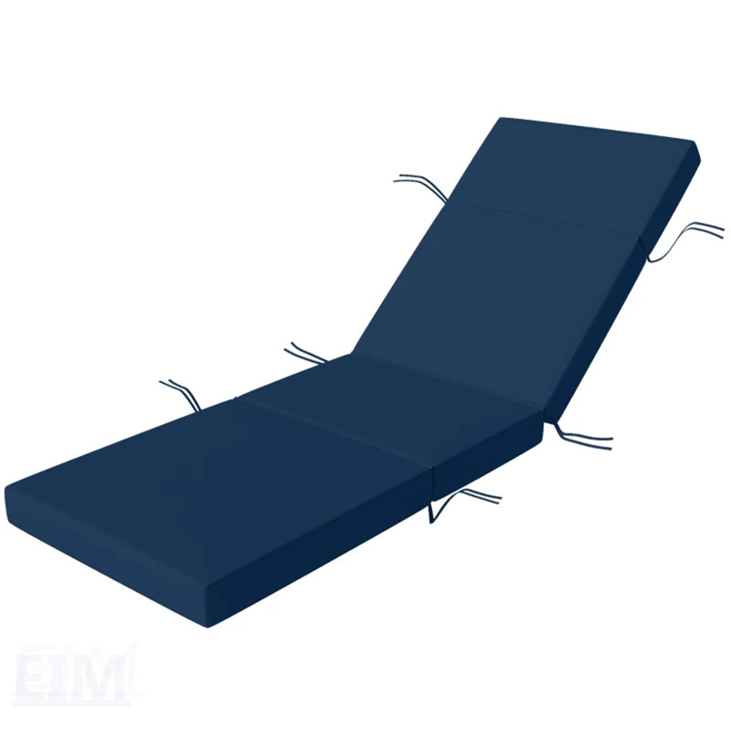 Comfortable Outdoor Pool Lounge Chair Cushion With UV50+ Protection And Non-Slip Design, For Patio And Garden, 1, Navy Blue