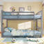 Lit simple au-dessus d'un lit superposé avec gris, rehausse l'apparence de la chambre à coucher, matériaux solides gris, maximise la fonction-717964871