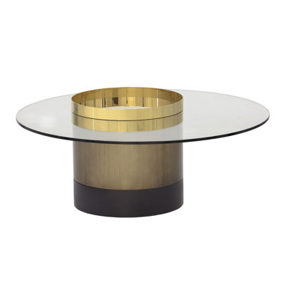 Table basse avec plateau en verre Place - doré
