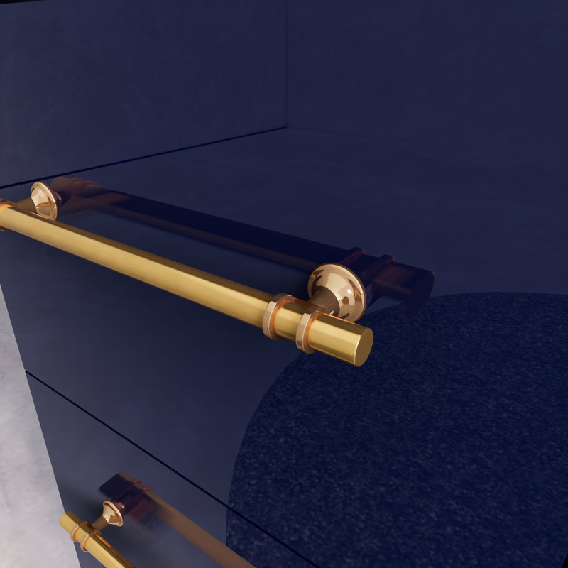 Verda 70.86'' Double Bathroom Vanity with Acrylic Top, Navy Blue