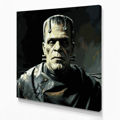 Halloween Classic monster movie stills Blue Canvas Wall Art