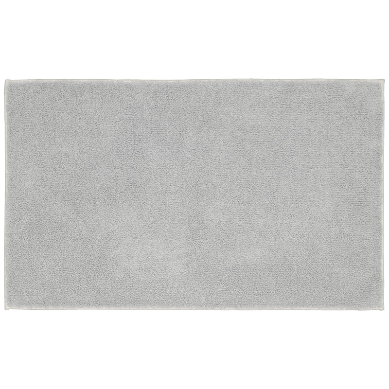 Ensemble de tapis de bain en coton 3 pièces avec envers antidérapant Roanoke, Gris platine