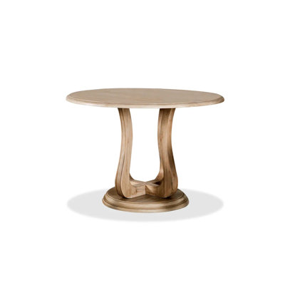 Table de comptoir ronde transitionnelle l 54,4 po, naturel vieilli
