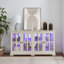 Bibliothèque, vitrine à DEL avec tablettes réglables et portes en verre-543570493