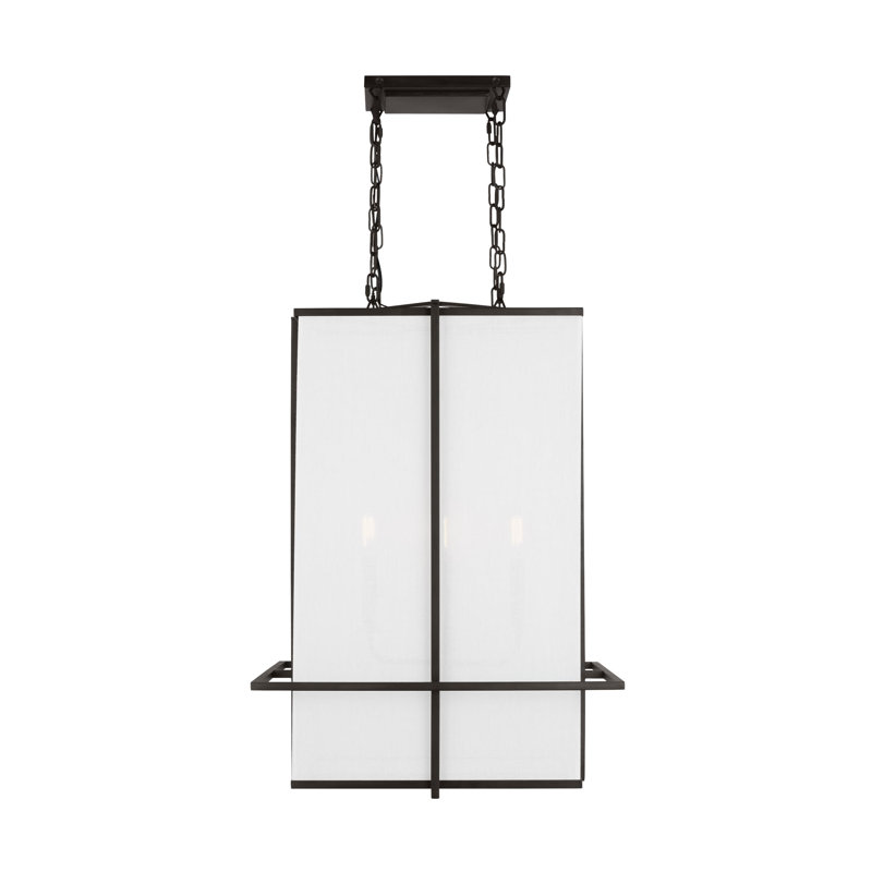 Lustre lanterne 4 lumières Camborne Dresden, Fer vieilli, H 27,75 po x l 20,12 po x P 20,12 po
