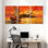 Nautique, voilier, coucher de soleil, île tropicale, océan, vagues, palmiers, ciel, ensemble de 3 impressions sur toile