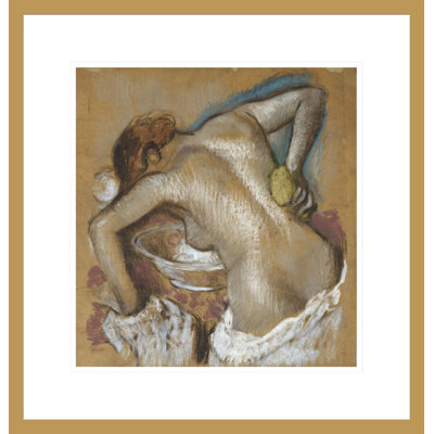 «Femme lavant le dos avec une éponge» par Edgar Degas, impression giclée encadrée
