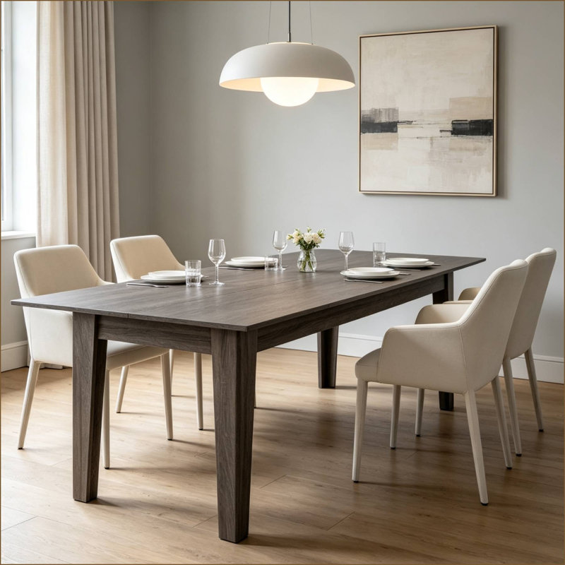 Grande table de salle à manger extensible de 71 à 106 po, Chêne foncé