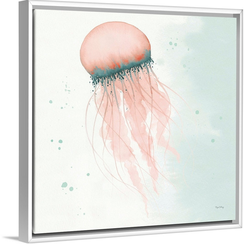 Splash IV, art mural sur toile, Cadre blanc, H 14 po x l 14 po x P 2 po