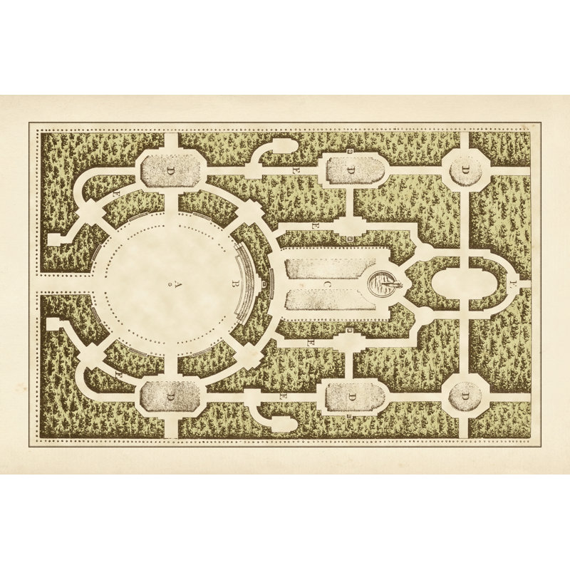 Garden Maze I by J.F. Blondel - Wrapped Canvas Print, 30cm H x 20cm W