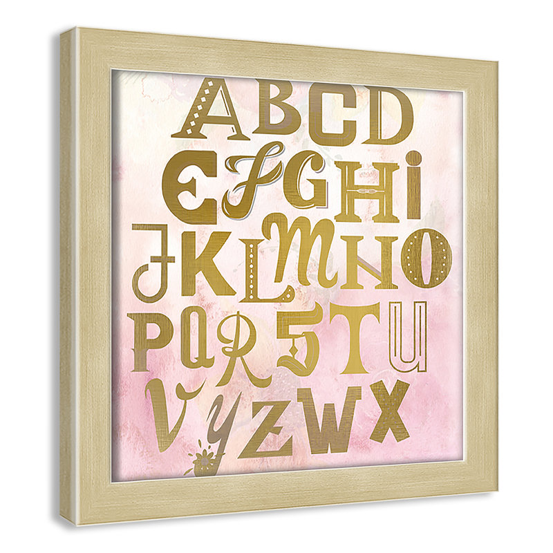 Abc Pink ', impression sur papier, Encadré de boîte champagne, H 8 po x l 8 po x P 1,18 po