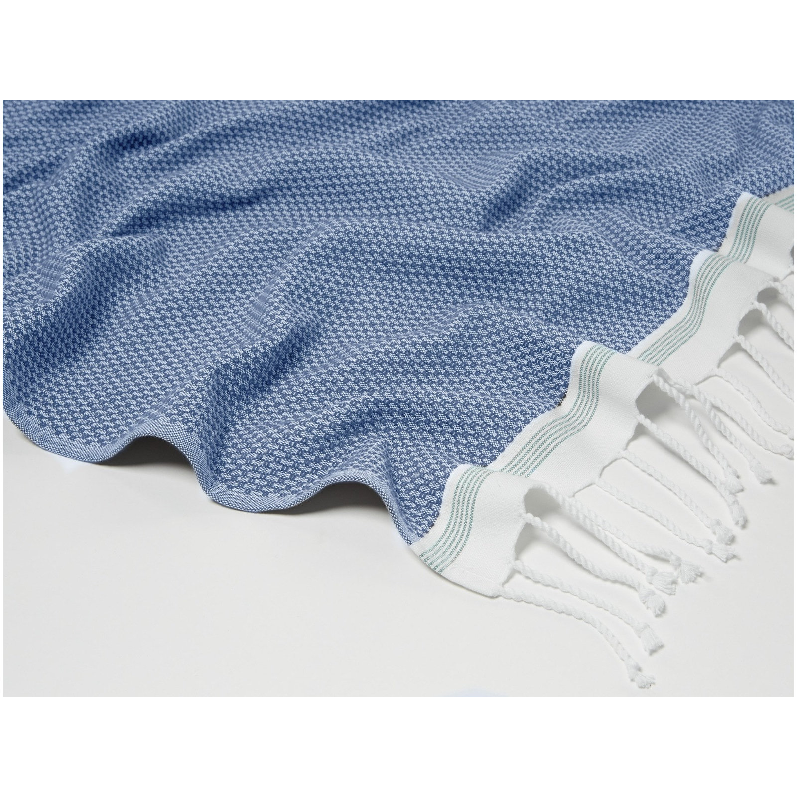 Mediterranean 100% Organic Cotton Shower Curtain, Blue