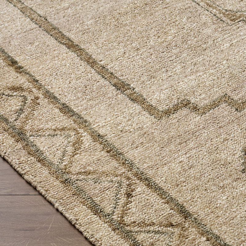 Alara Handmade Wool Area Rug, Beige, Rectangle 2' x 3'