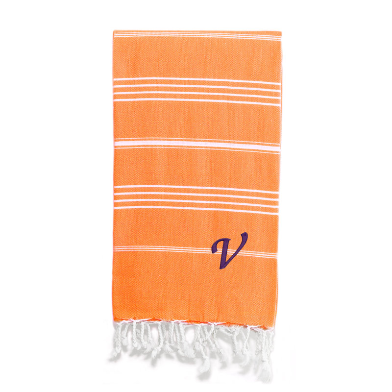Serviette de plage 100% coton Pestemal Lucky, Gris foncé / Blanc, V