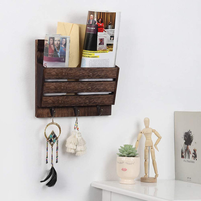 Ulani Metal Wall Organizer, Brown