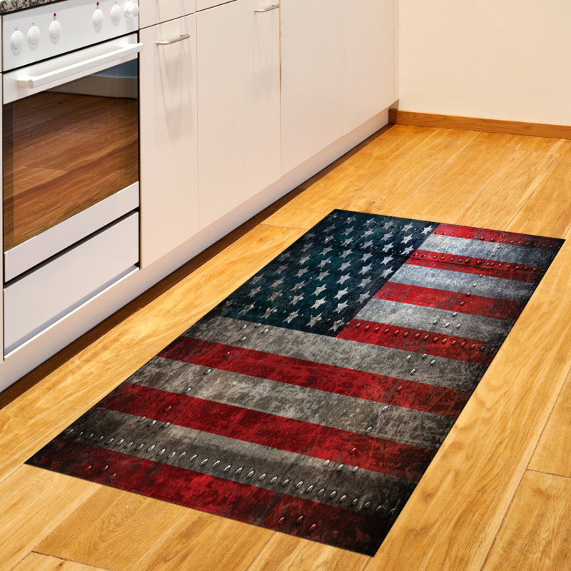 American Flag High Density Long Fiber Poly Threads Decorative Area Rug Carpet, Rectangle 2'7" x 5'
