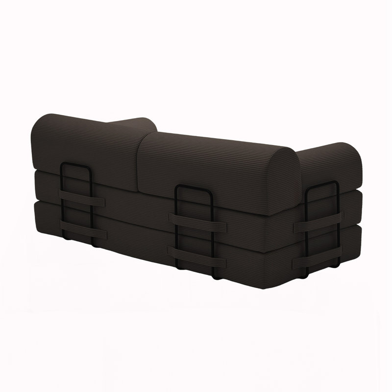 Canapé-lit convertible, Tissu brun