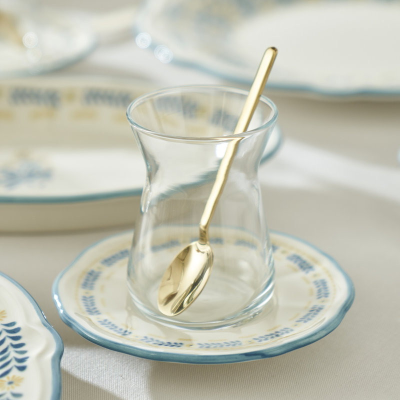 Ensemble de verres à thé avec soucoupes Liana (6 pièces)