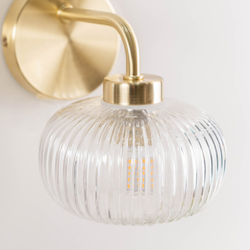 Angenetta Glass Armed Sconce, Matte Black, Yes