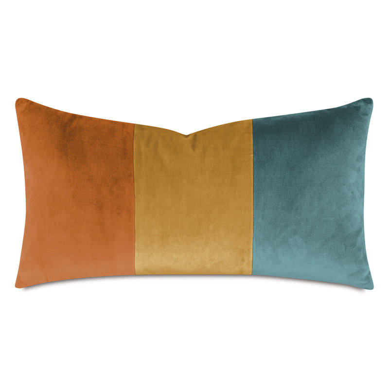 Coussin Uma, Rectangle H 11 po x l 21 po, Vert / Rose / Rouge