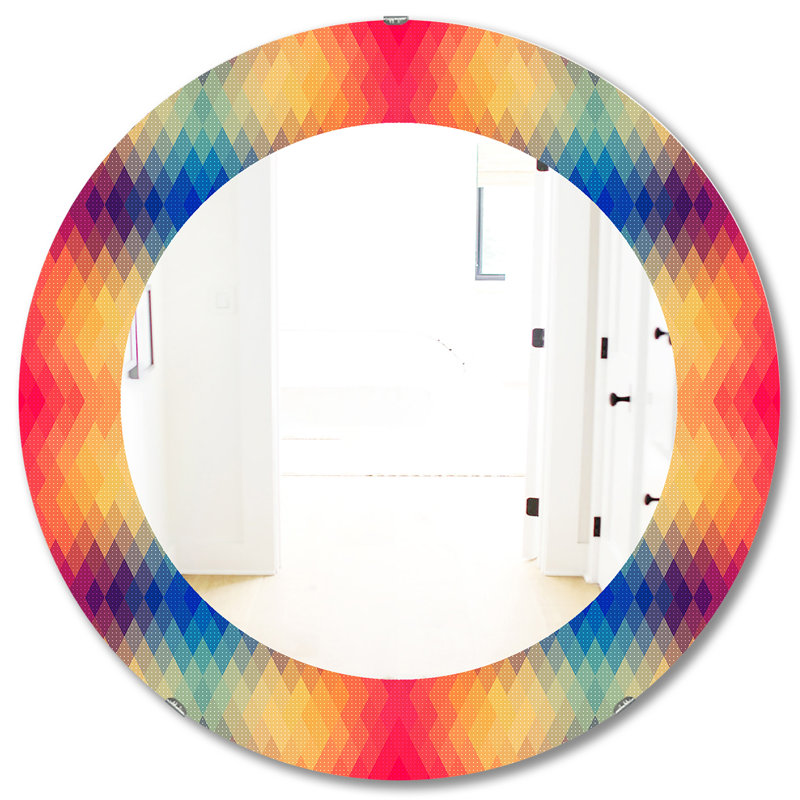 Miroir mural, H 31,5 po x l 31,5 po, À losanges