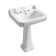 Whitehaus Collection 24" Traditional Pedestal with Large Rectangular Bowl, Backsplash, Dual Soap Ledges, Decorative Trim and Overflow