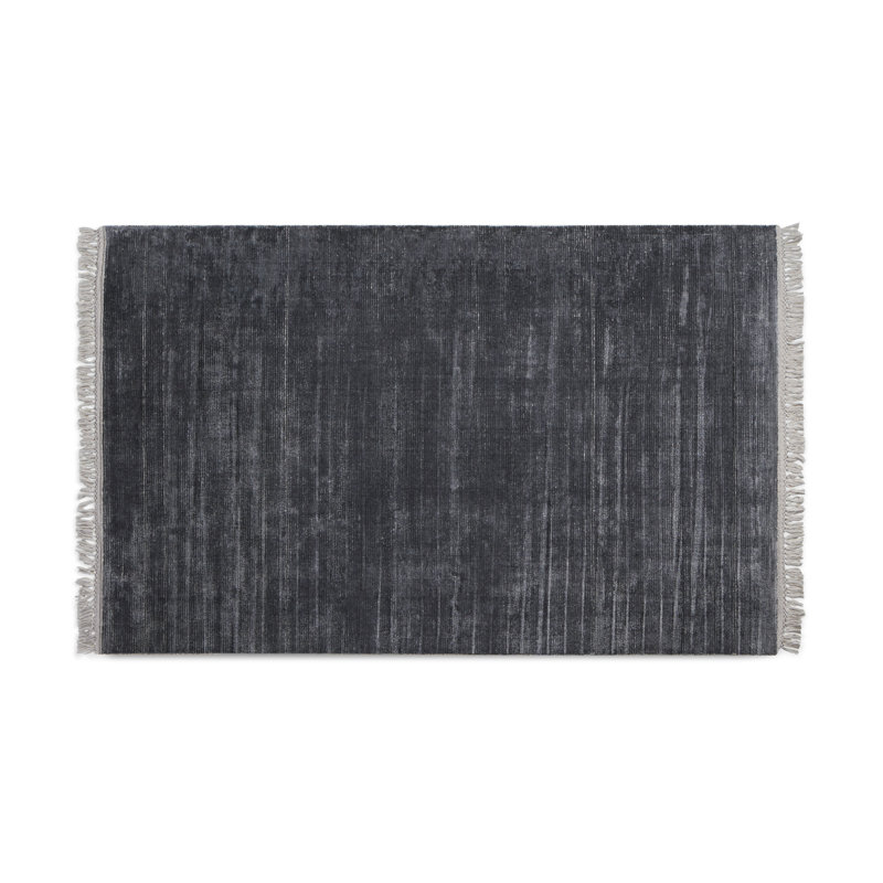Fancy Area Rug in Indigo/Gray, Rectangle 5' x 8'