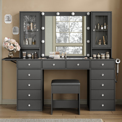 Tamon Dressing Table with Mirror