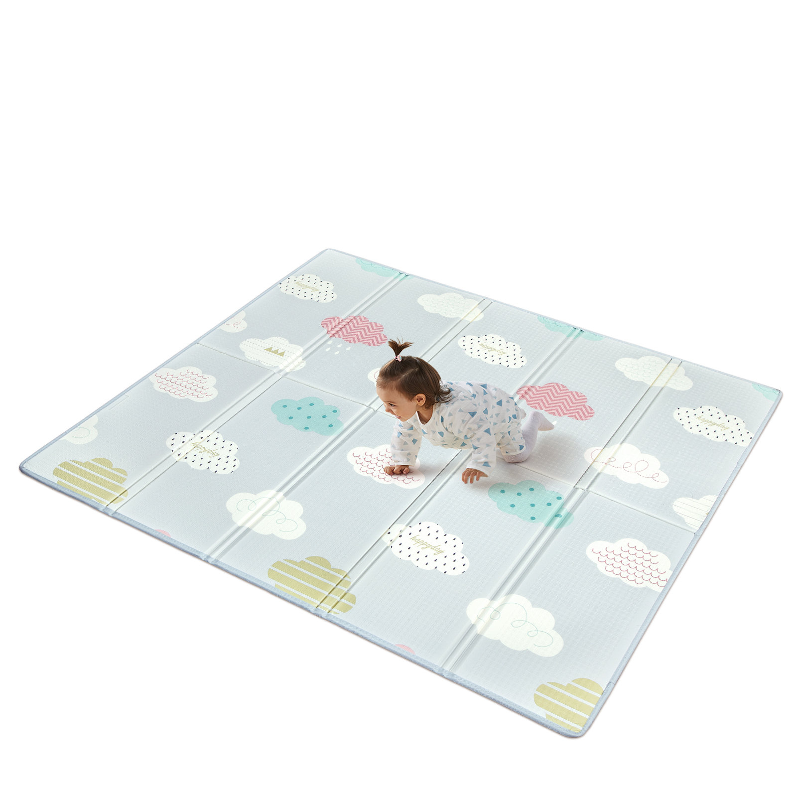 Reversible Baby Play Mat 78x71 - Extra Large, Foldable, Thick Foam Mat  for Crawling, Infants, Toddlers - Indoor/Outdoor Use, BPA-Free - Includes  Travel Bag