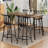 Classic Barstools Set of 2, Country Style Bar Chairs with Back and Footrest Swivel Counter Height Bar Stools for Kitchen Island Pub, Bistro, Restaurant, Rustic Brown and Black-1869900869