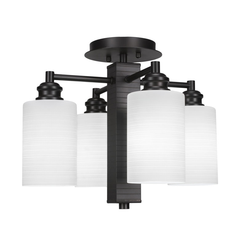 Edge 4 Light Semi-Flush, Epresso, White