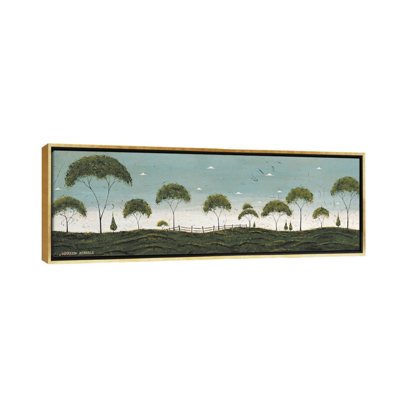 Tree Row - reproduction d'art murale encadrée, H 20 po x l 60 po, Reproduction encadrée sans passe-partout, Doré