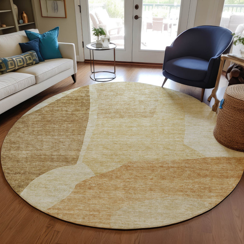 Tapis intérieur / extérieur Yaret avec envers antidérapant, Rond 8 pi