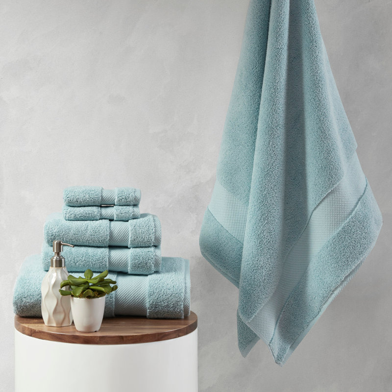 Cotton 6 Piece Towel Set, Blue
